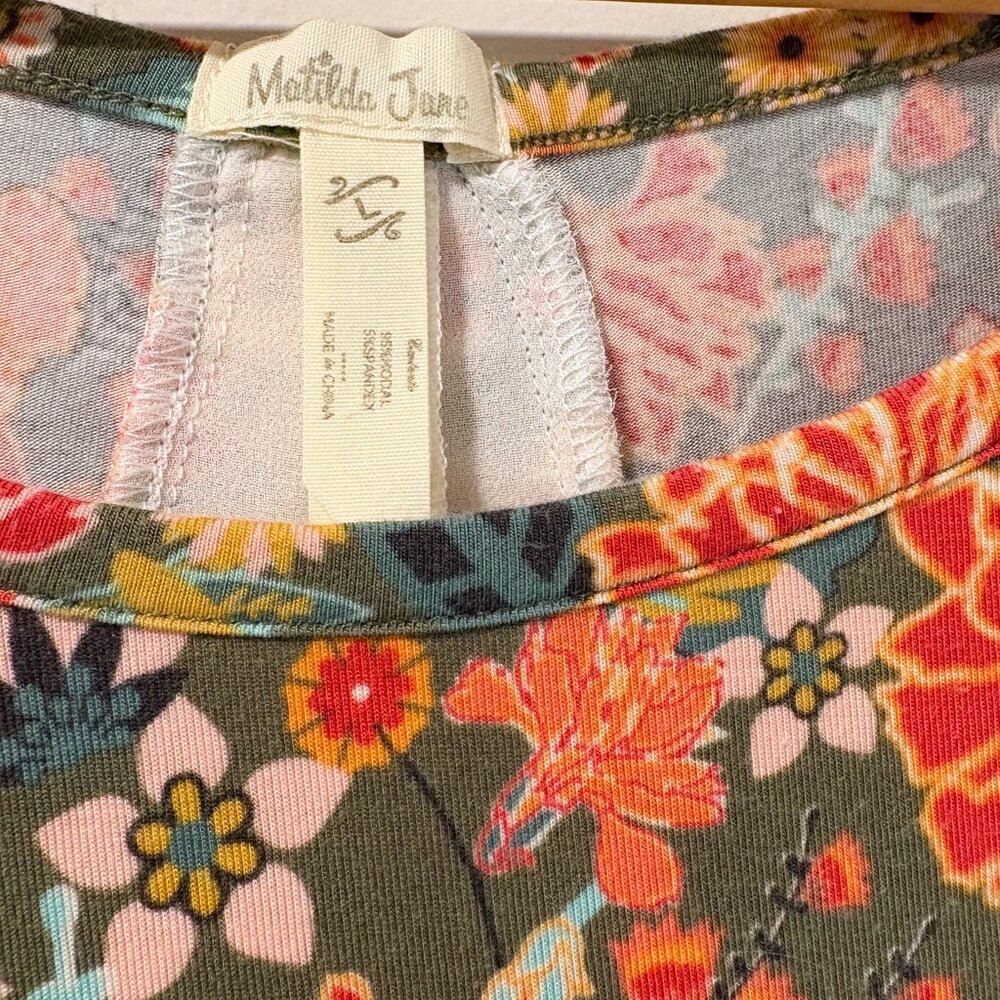 Matilda Jane Floral Peplum Top Size Large - Picture 5 of 8